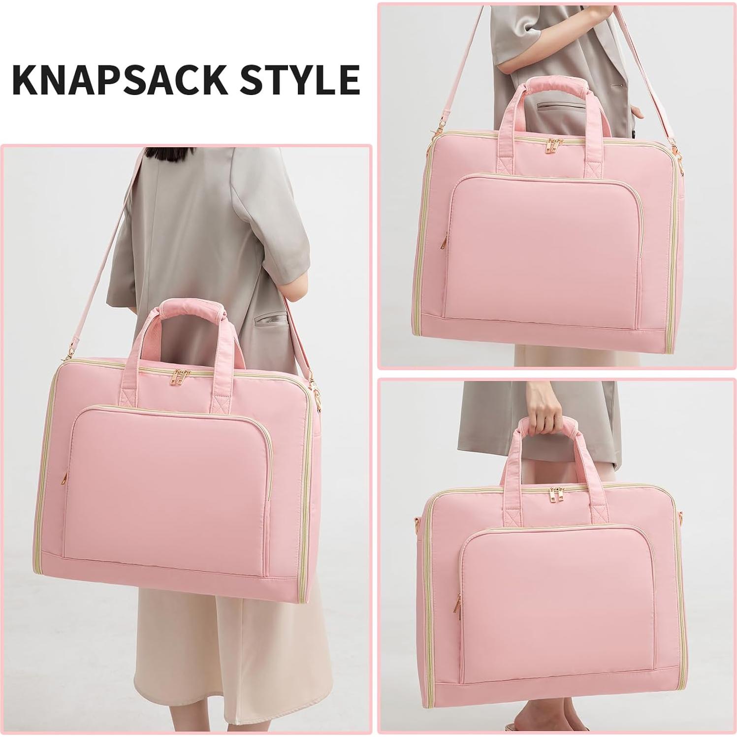 Bolsa de Ropa de Viaje Seyfocnia Rosa con Correa Ajustable