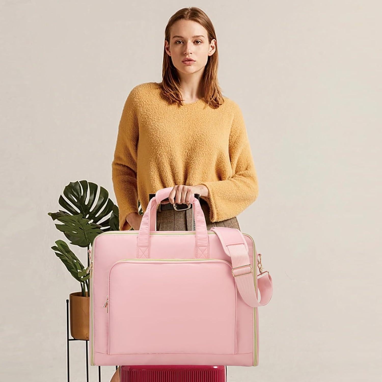 Bolsa de Ropa de Viaje Seyfocnia Rosa con Correa Ajustable