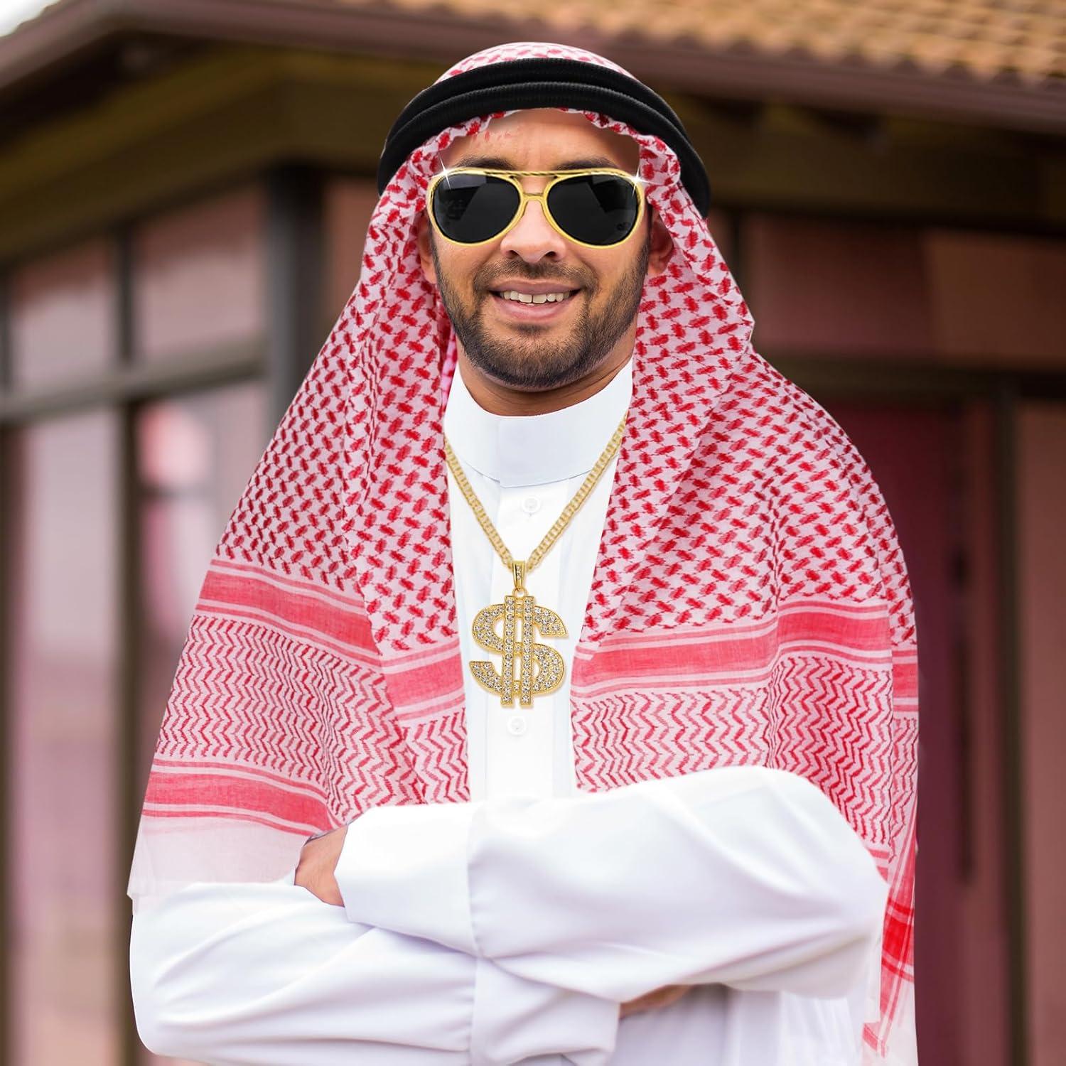 Disfraz Árabe XEPST para Hombres - 5 Piezas Accesorios