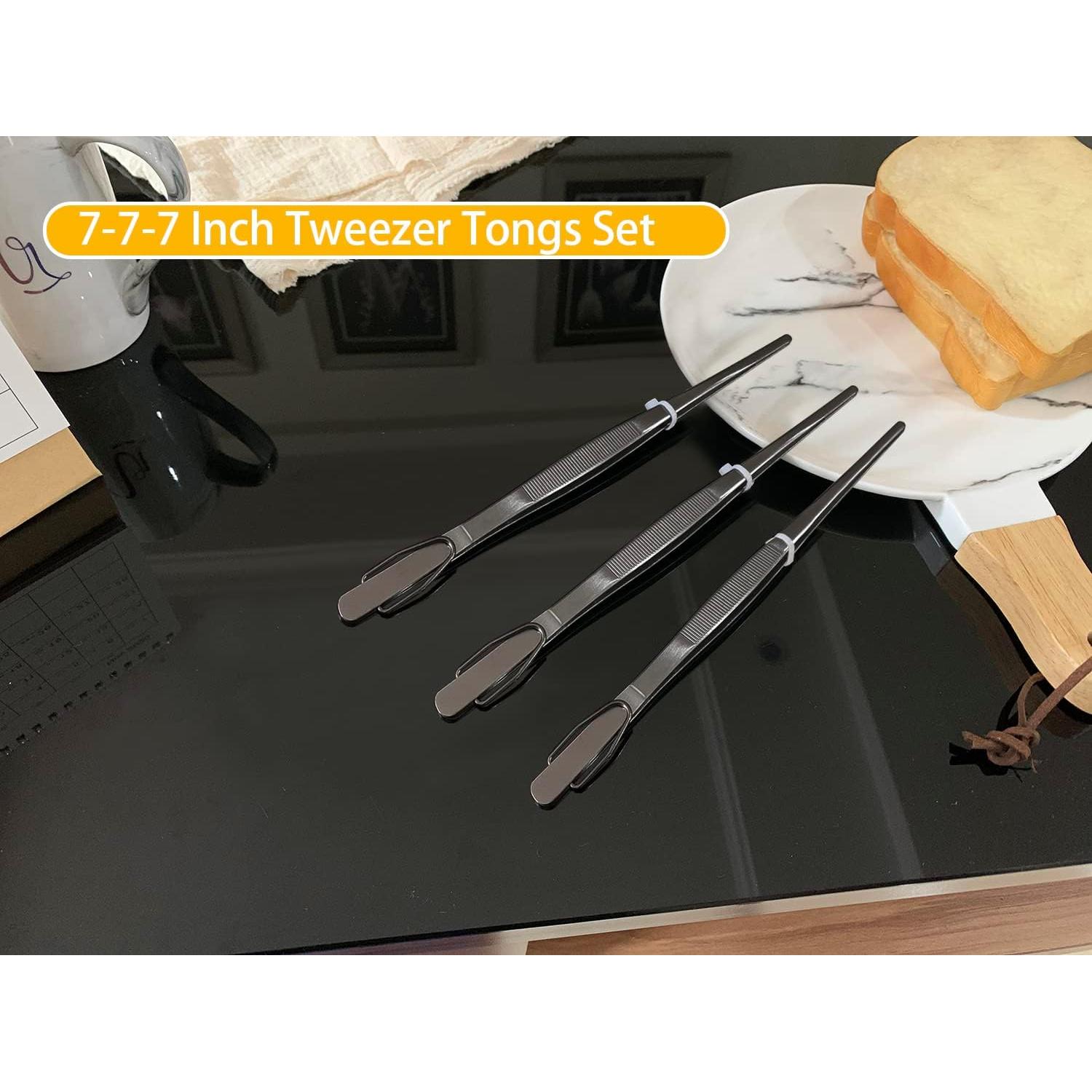 Set de 3 Pinzas de Cocina JETKONG 18 cm Acero Inoxidable Negro