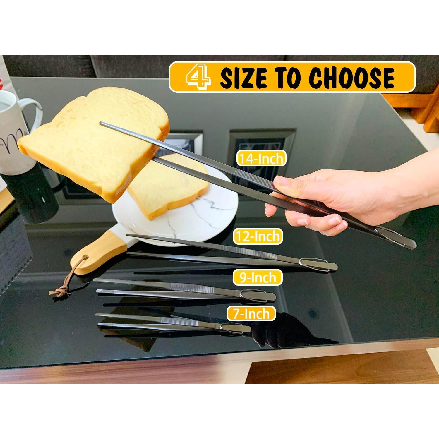 Set de 3 Pinzas de Cocina JETKONG 18 cm Acero Inoxidable Negro