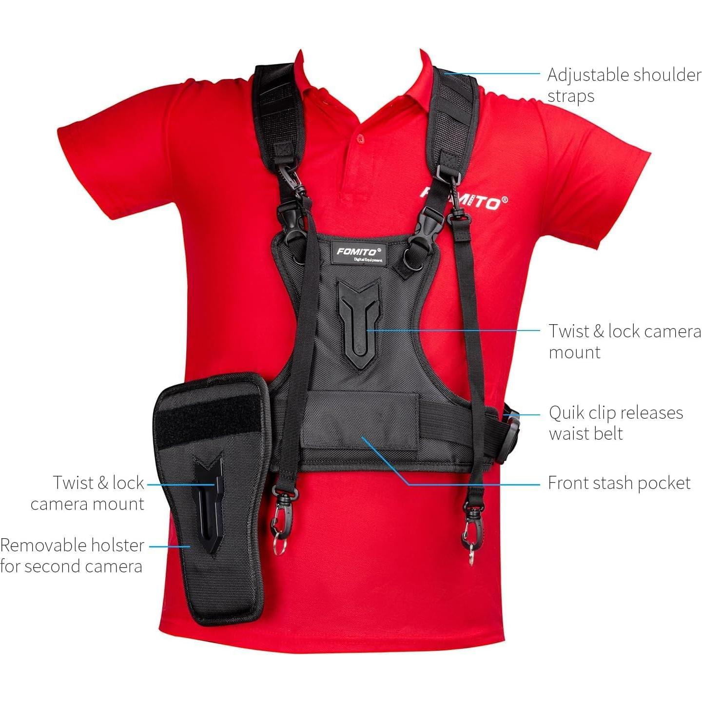 Sistema de Arnés de Pecho Doble Cámara FOMITO Negro