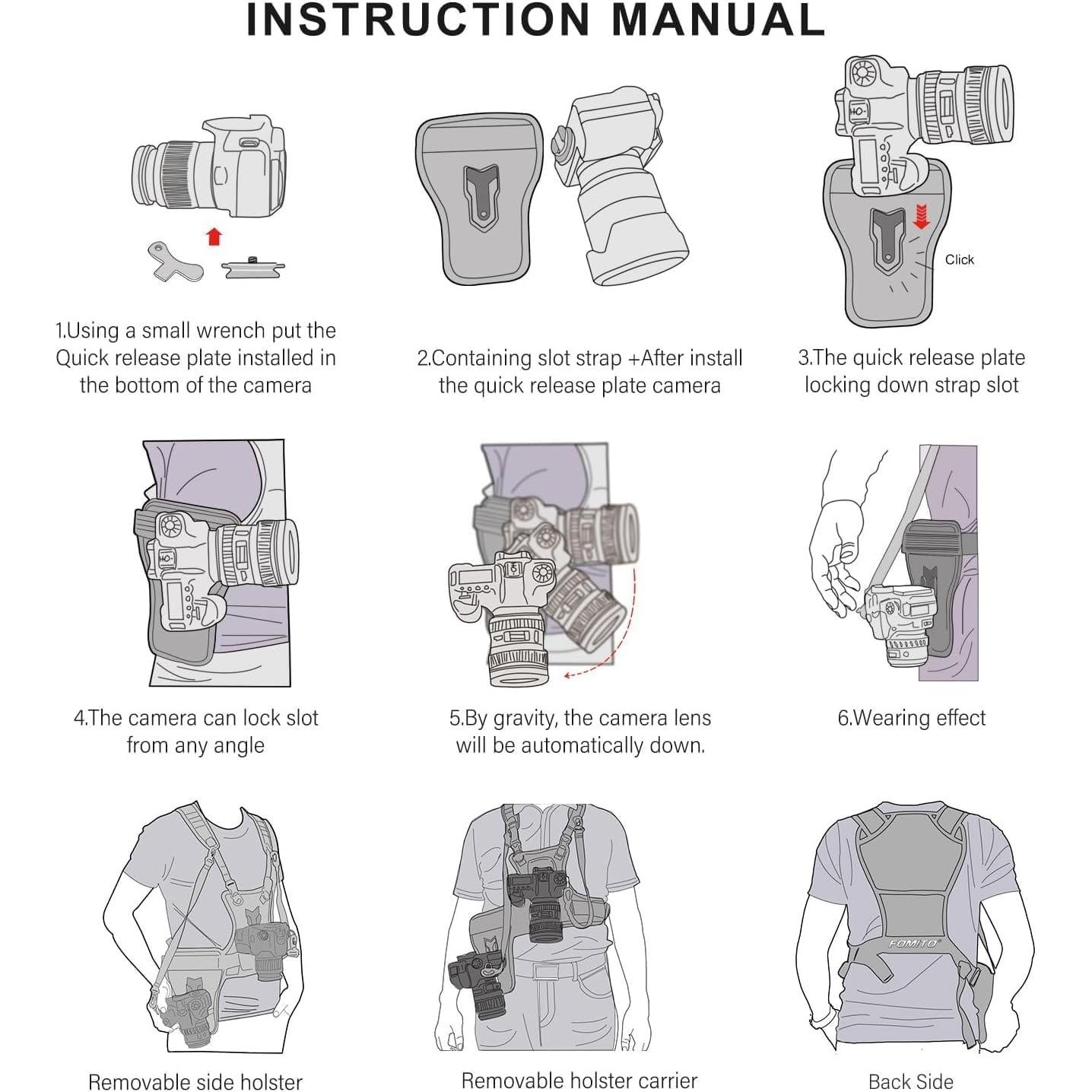 Sistema de Arnés de Pecho Doble Cámara FOMITO Negro