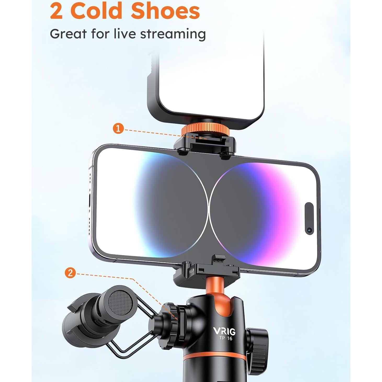 Trípode Extensible VRIG TP-16 para Teléfono y Cámara 2 en 1