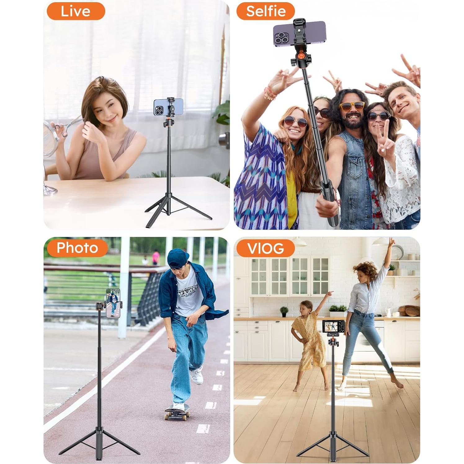 Trípode Extensible VRIG TP-16 para Teléfono y Cámara 2 en 1