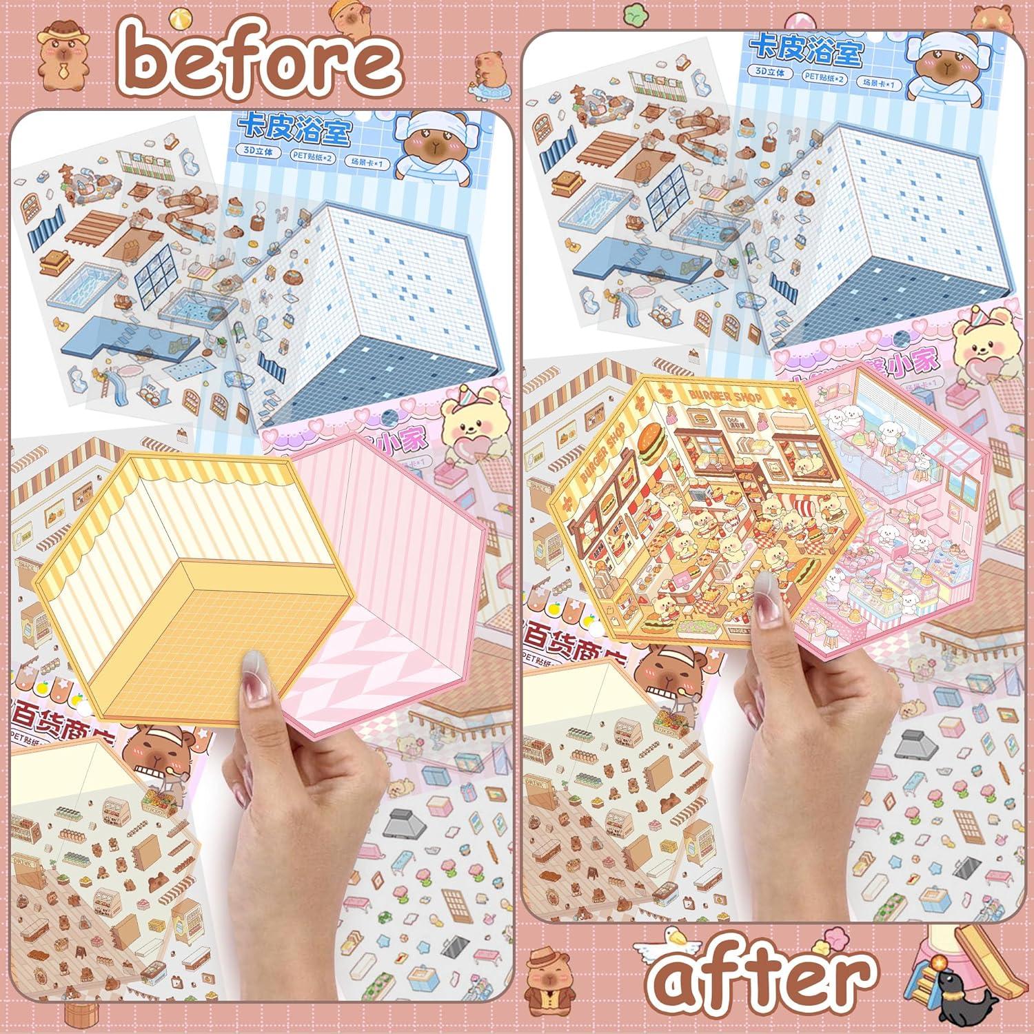 Set de 6 Stickers 3D DIY LCDGTJ para Manualidades Creativas