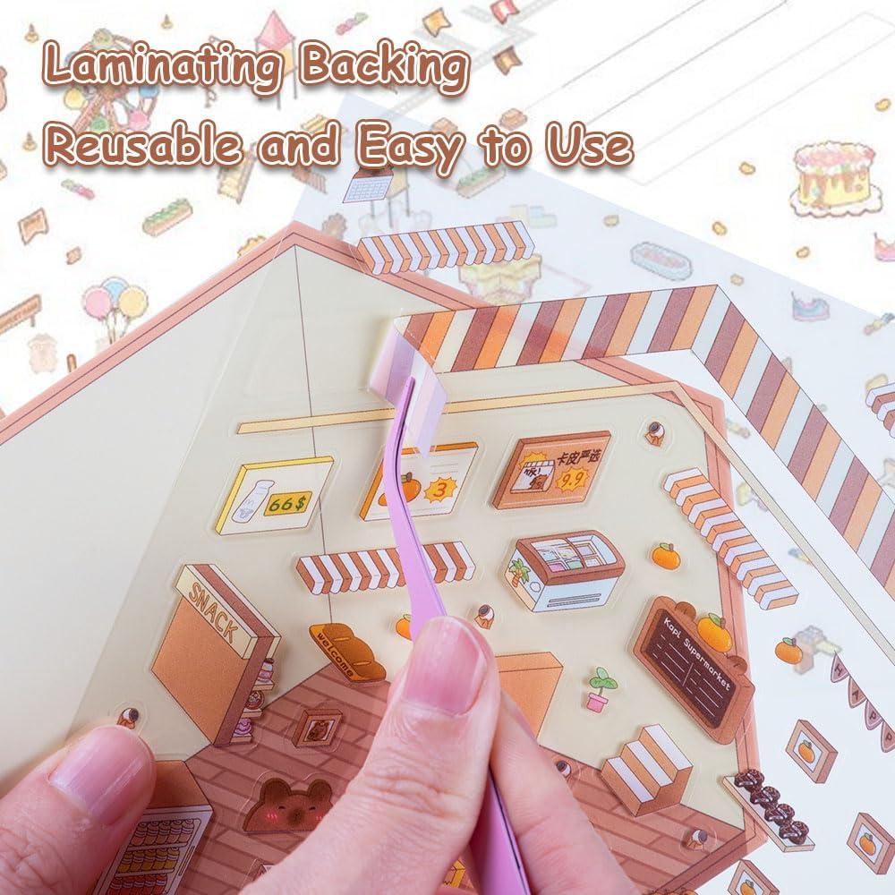 Set de 6 Stickers 3D DIY LCDGTJ para Manualidades Creativas