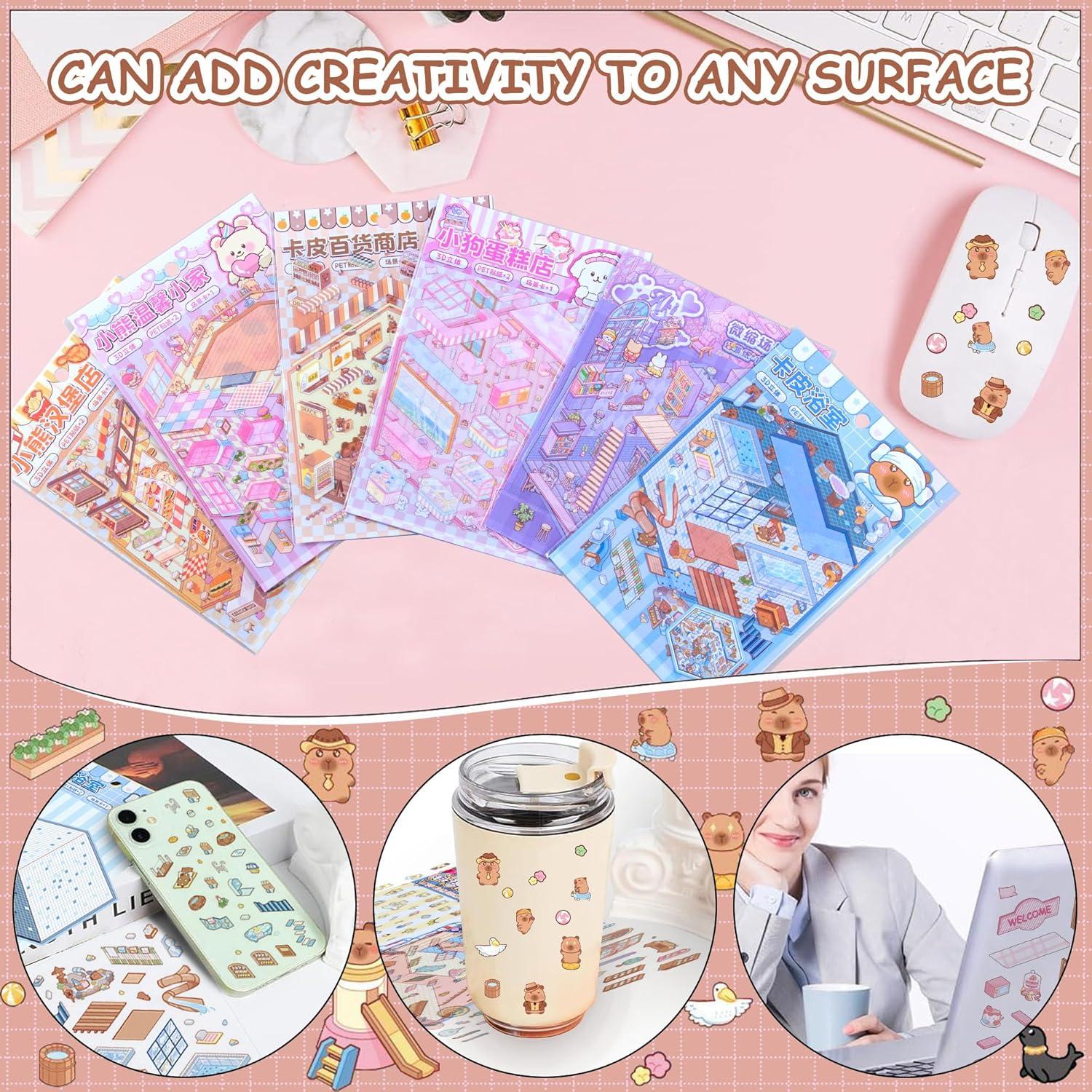 Set de 6 Stickers 3D DIY LCDGTJ para Manualidades Creativas