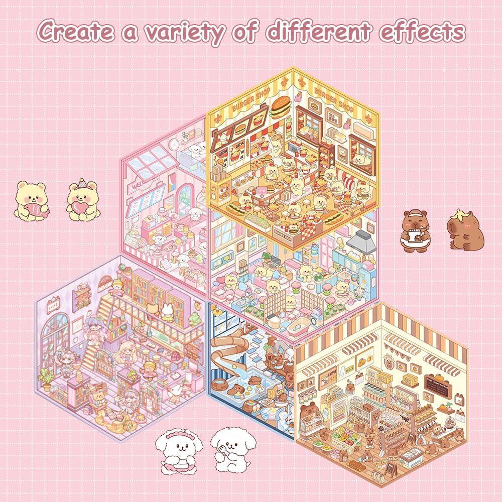 Set de 6 Stickers 3D DIY LCDGTJ para Manualidades Creativas