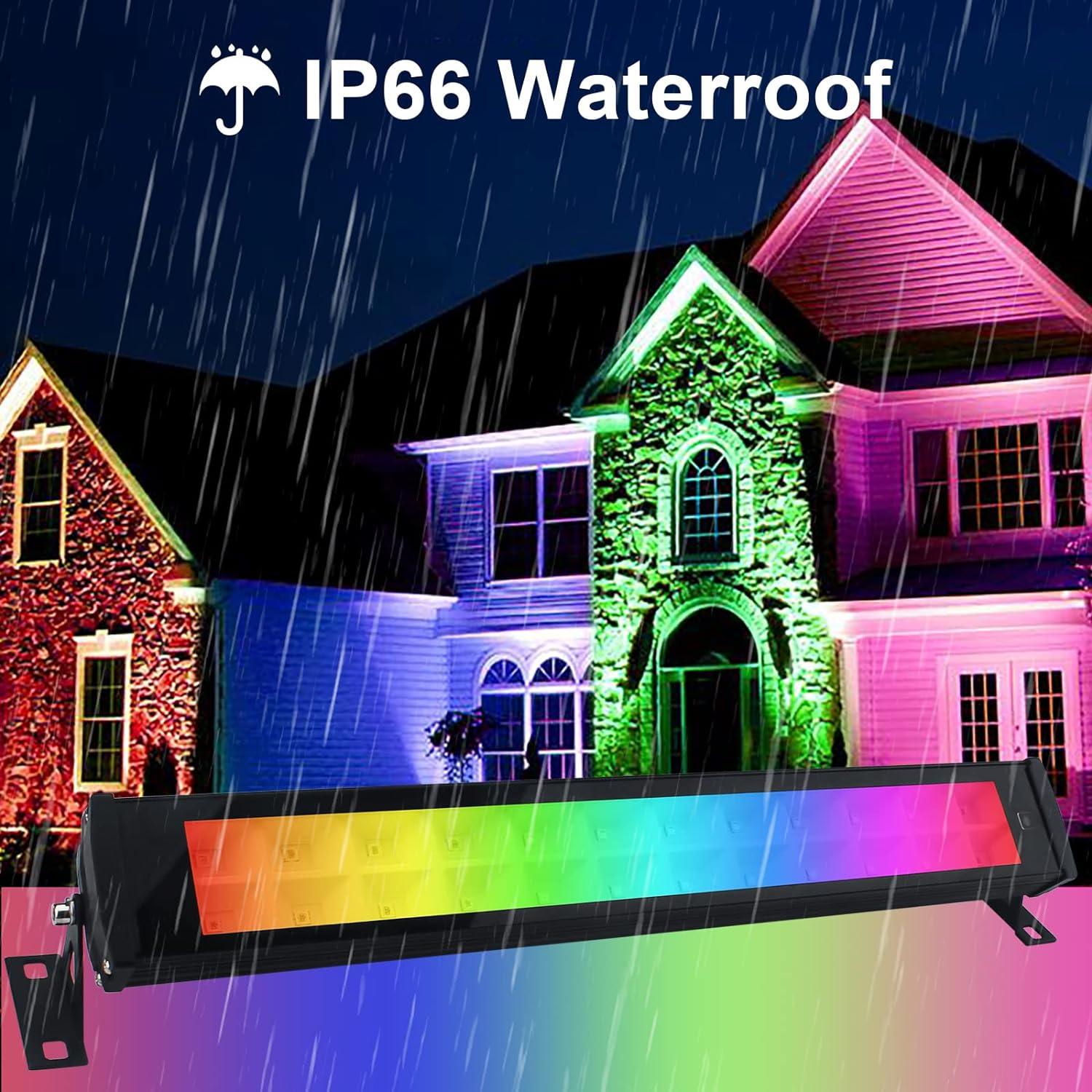 Luz de Lavado de Pared 50W RGB + Cálido Indmird IP66