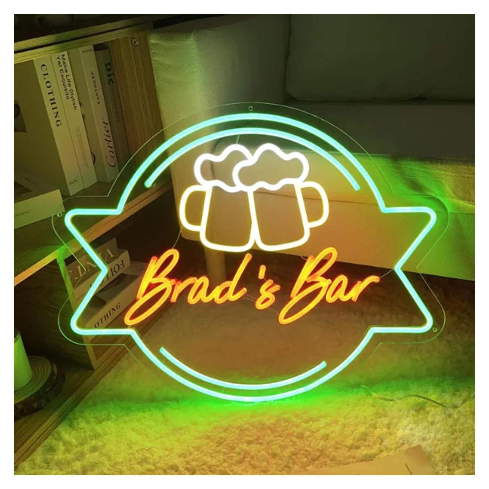 Cartel de Neón LED Personalizado 3D UOPUDSIR 25.4cm