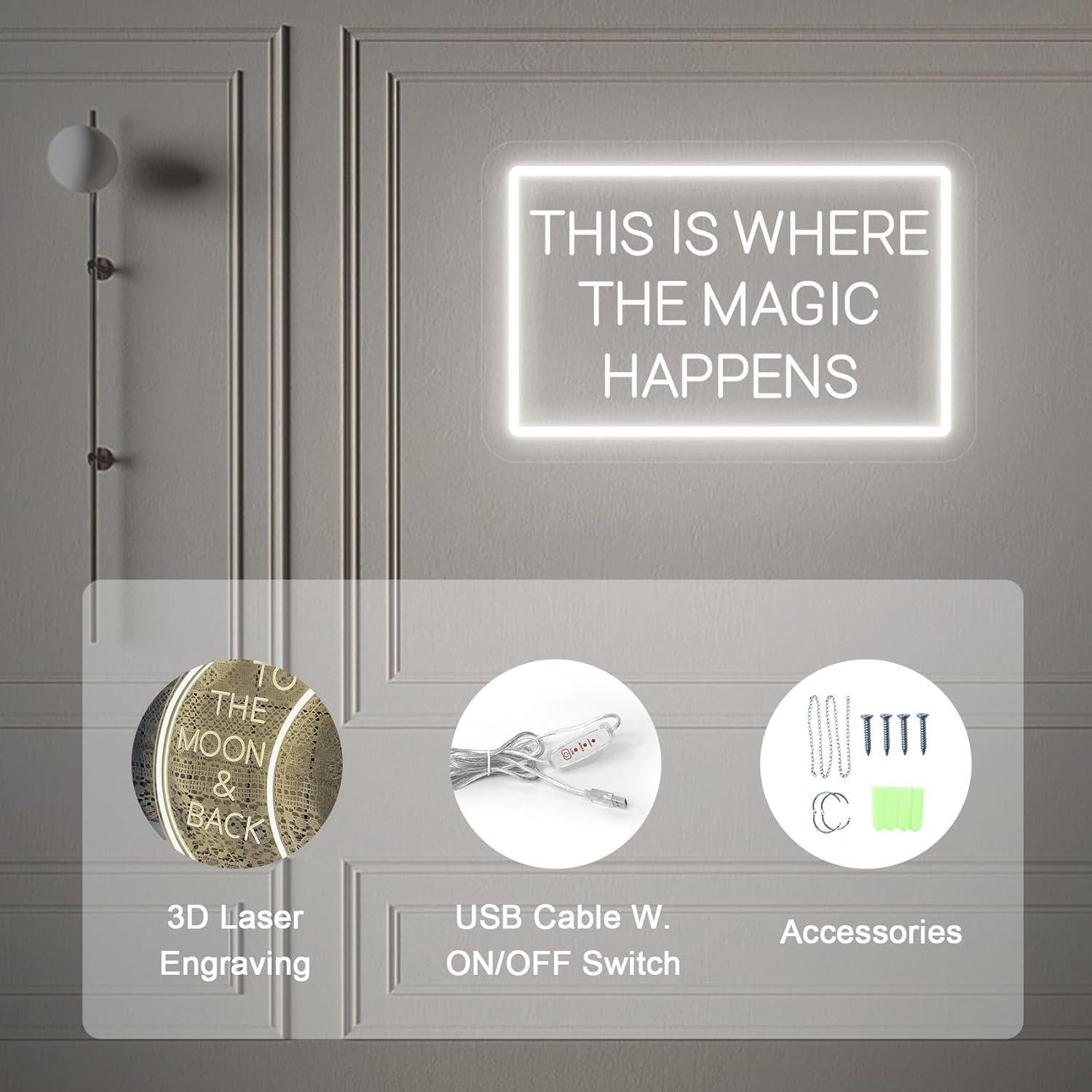 Cartel de Neón LED Personalizado 3D UOPUDSIR 25.4cm