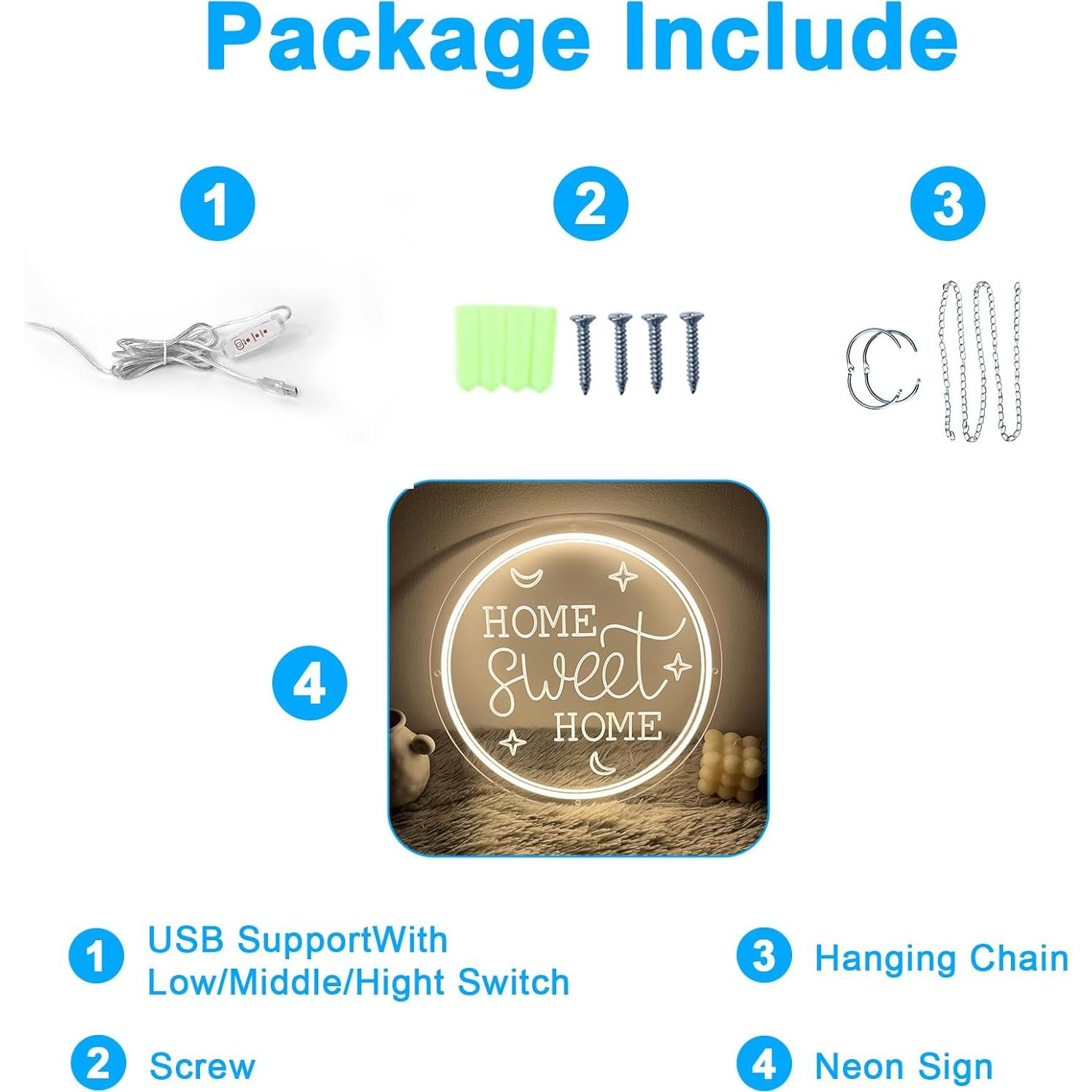 Cartel de Neón LED Personalizado 3D UOPUDSIR 25.4cm