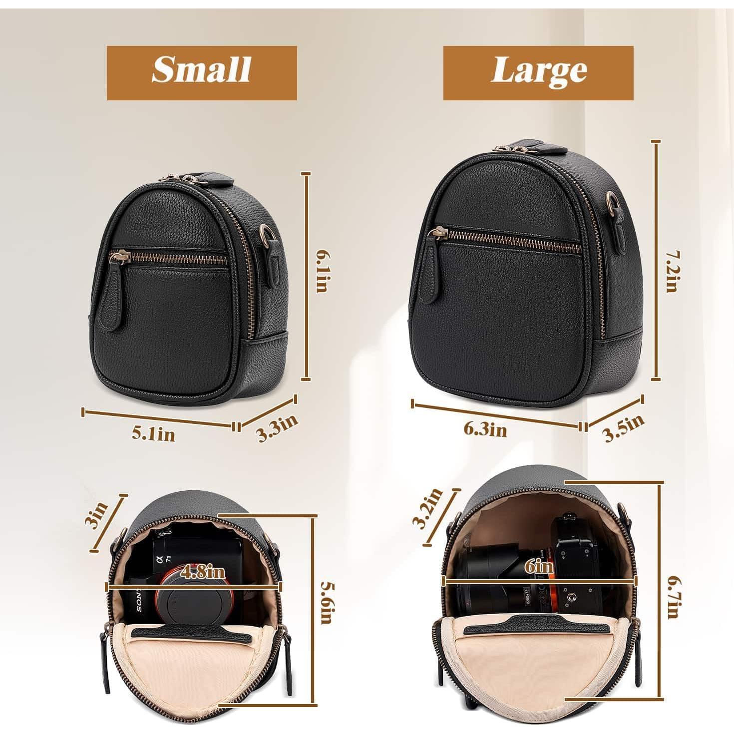 Bolsa de cámara bandolera 1L PU impermeable negra DSLR