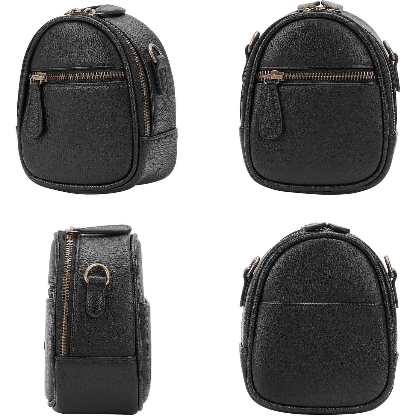 Bolsa de cámara bandolera 1L PU impermeable negra DSLR