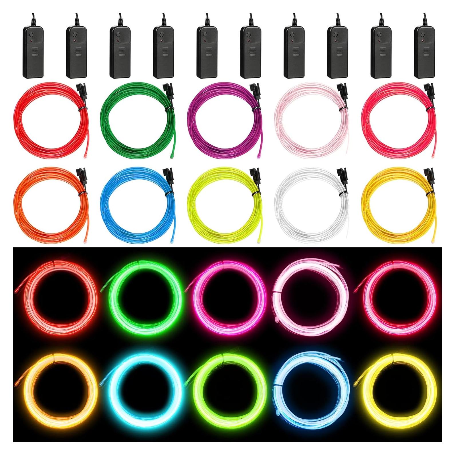 Cable Neón LED Hortsun 2 Metros 15 Paquetes Brillantes