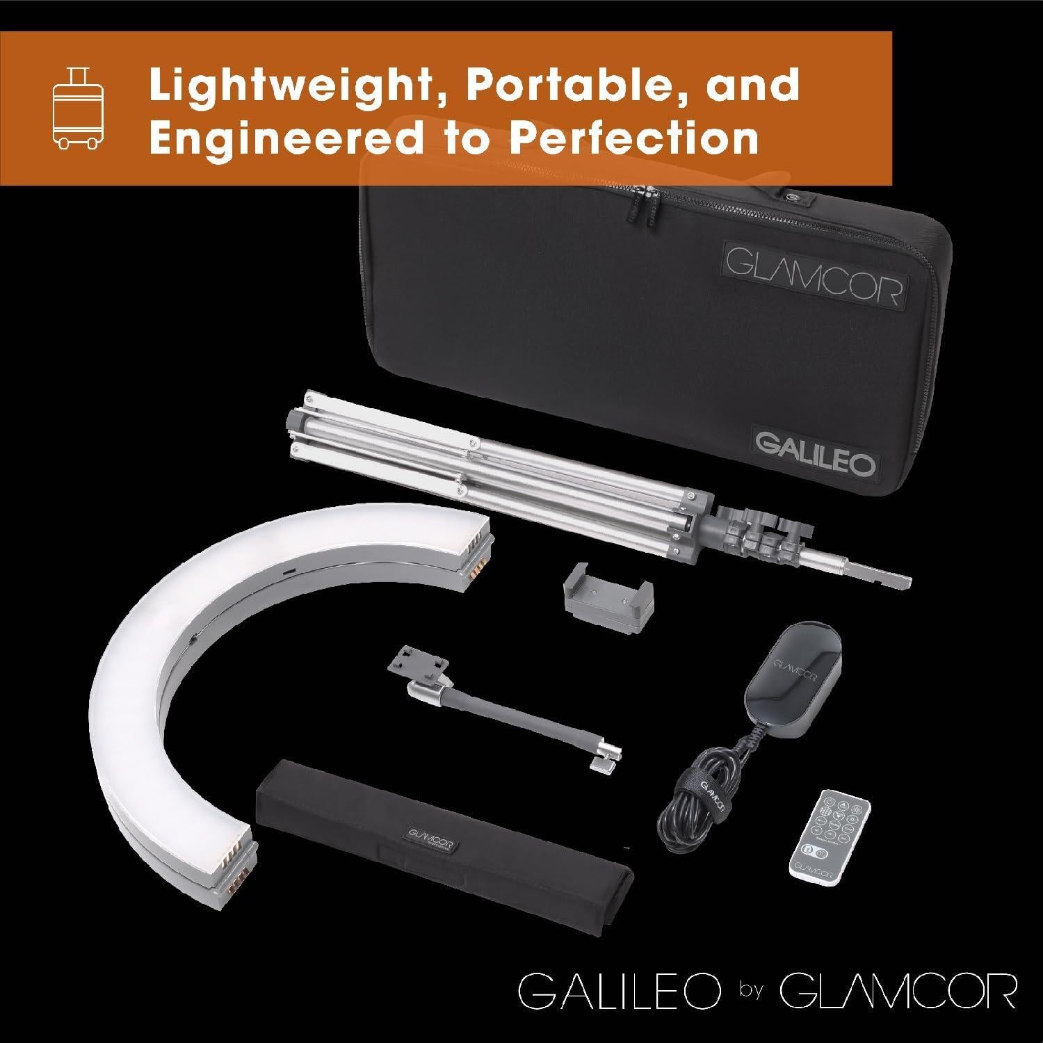 Kit Pro GLAMCOR Galileo - Luz de Anillo 45.72 cm Plegable