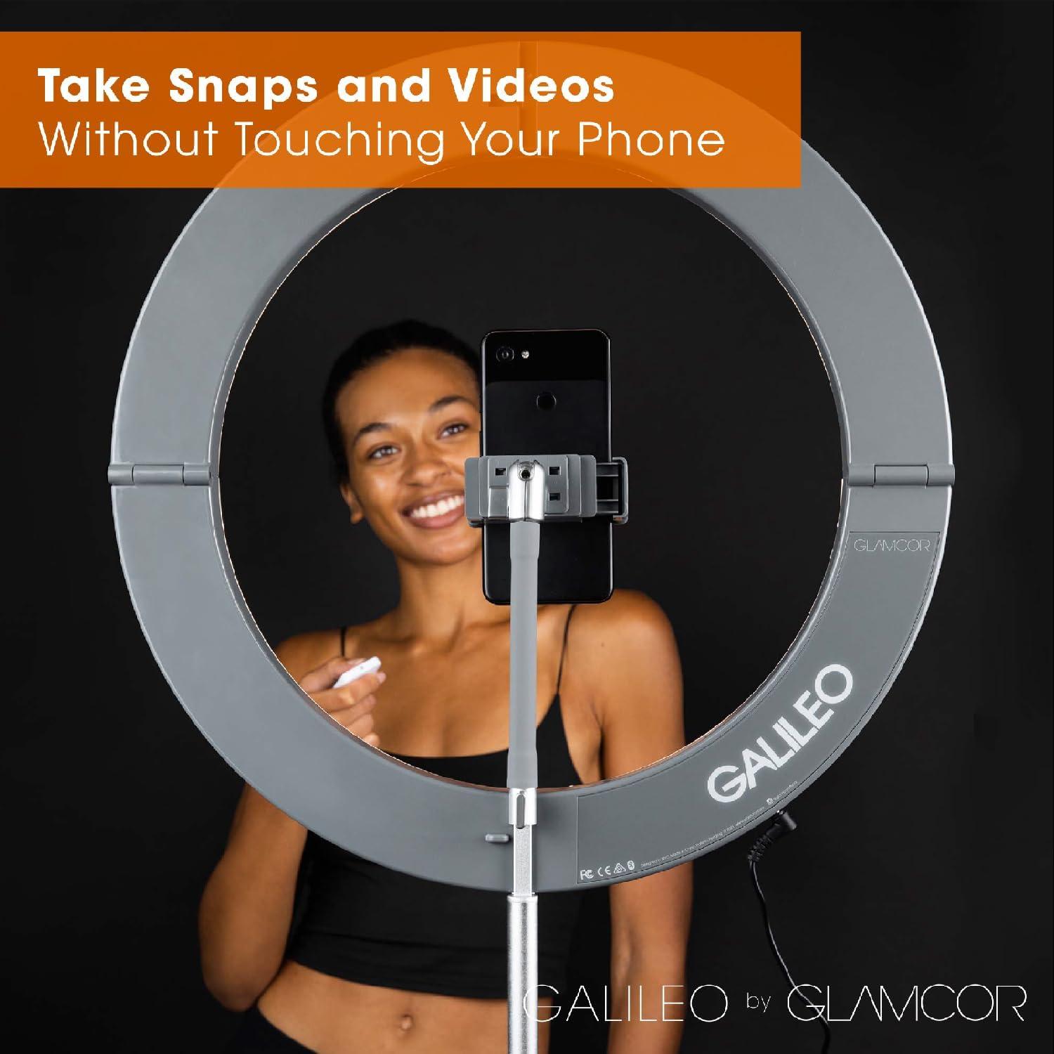 Kit Pro GLAMCOR Galileo - Luz de Anillo 45.72 cm Plegable