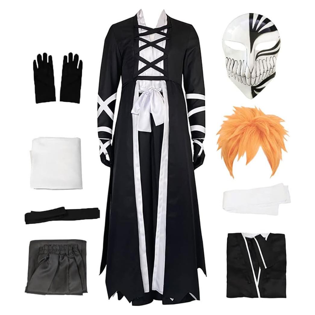Disfraz Kurosaki Unisex Adulto Capa Negra Kimono Completo
