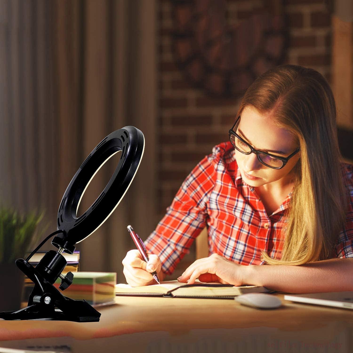 Kit de Iluminación LED Ring Light 3200K-6500K Ajustable para Videoconferencias y Creadores de Contenido