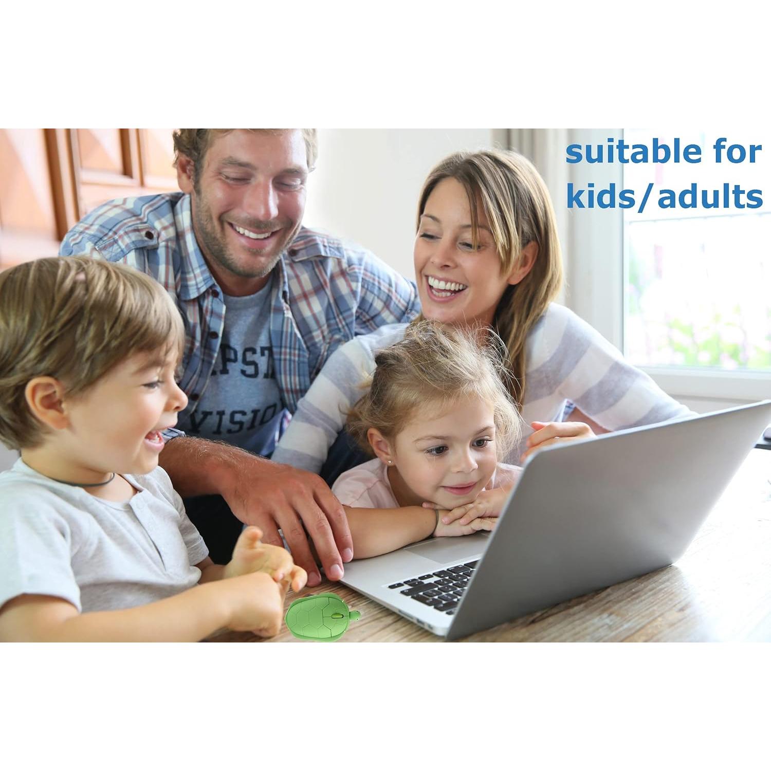 Ratón Inalámbrico Ergonómico Verde Tortuga USB Óptico