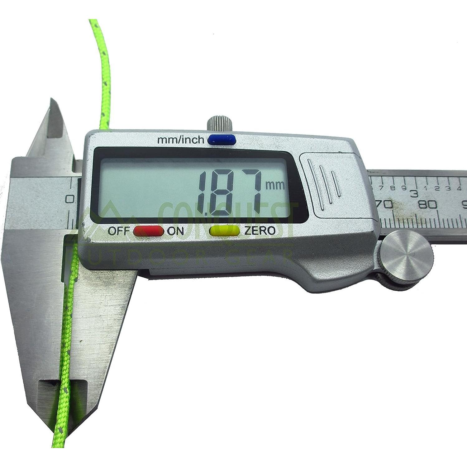 Cuerda Reflectante Verde Dyneema 1.9mm 15ft 440lbs B2BPlusC