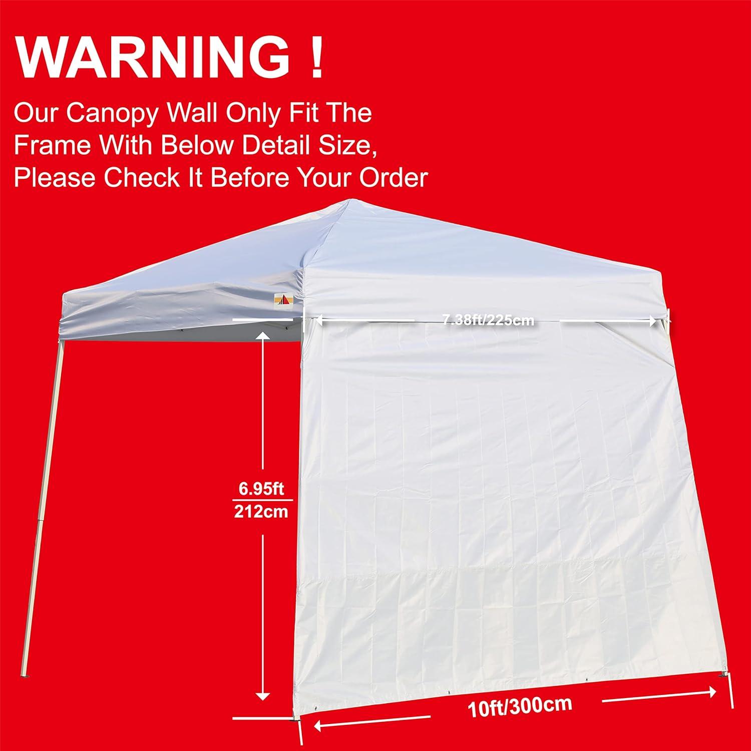 Pared Lateral Inclinada ABCCANOPY Blanca 2.44x3.05m