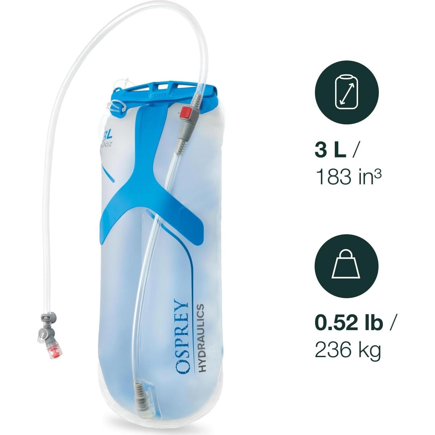 Reservorio de Agua Osprey Hydraulics 3L con Válvula de Mordida