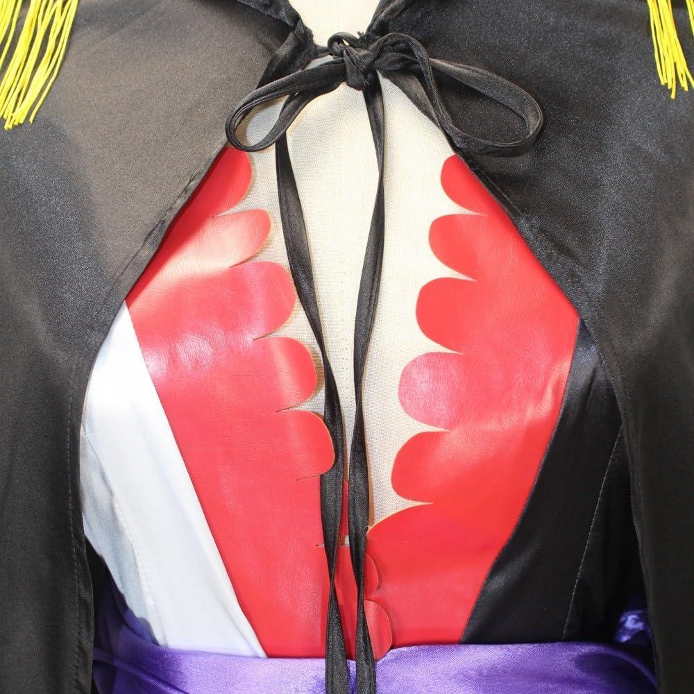 Disfraz Cosplay Kimono Negro y Cheongsam Morado Mujer