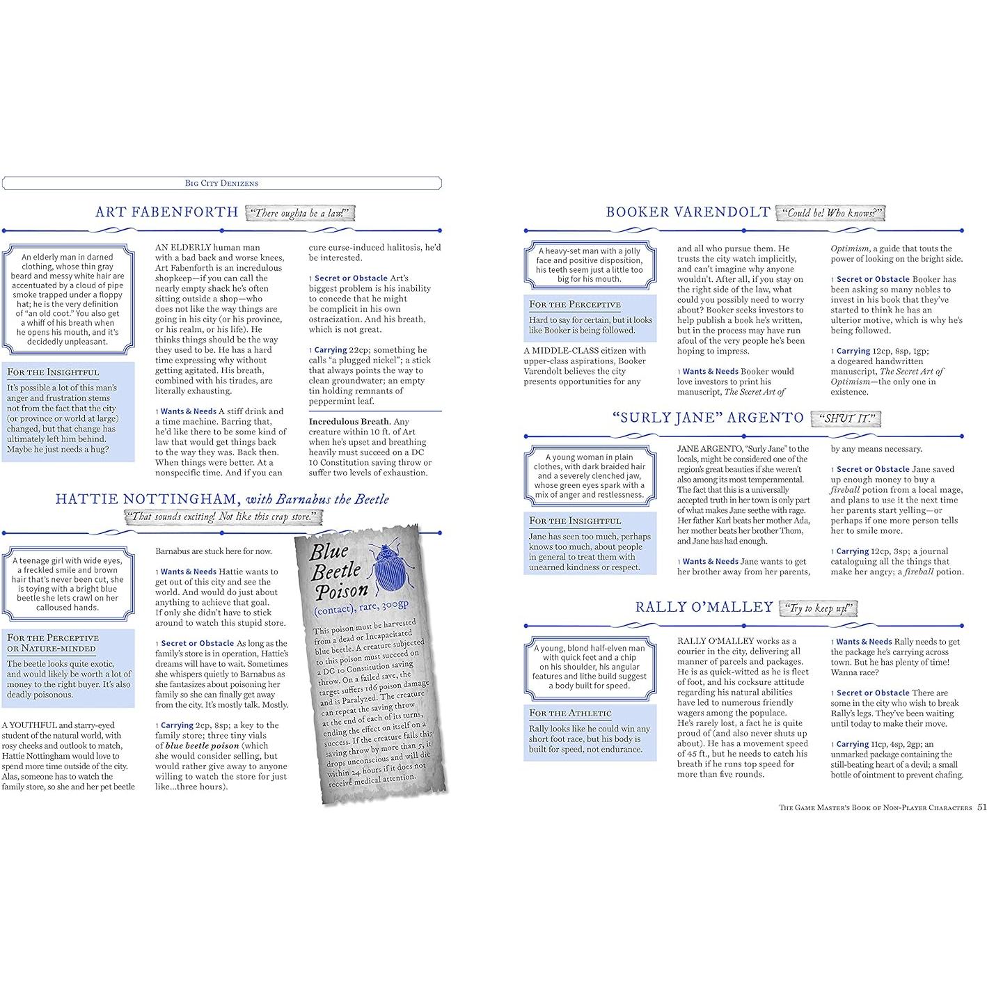 The Game Master's Book of Non-Player Characters: 500+ unique bartenders, brawlers, mages, merchants, royals, rogues, sages, sailors, warriors, weirdos ... RPG adventures (The Game Master Series)