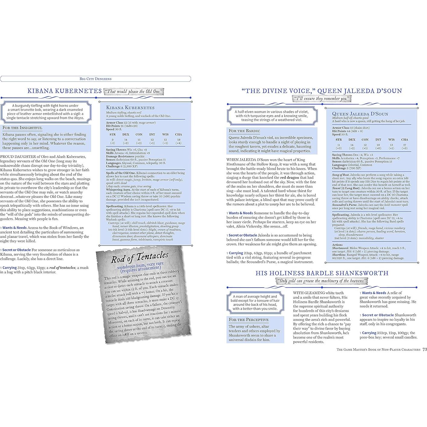 The Game Master's Book of Non-Player Characters: 500+ unique bartenders, brawlers, mages, merchants, royals, rogues, sages, sailors, warriors, weirdos ... RPG adventures (The Game Master Series)