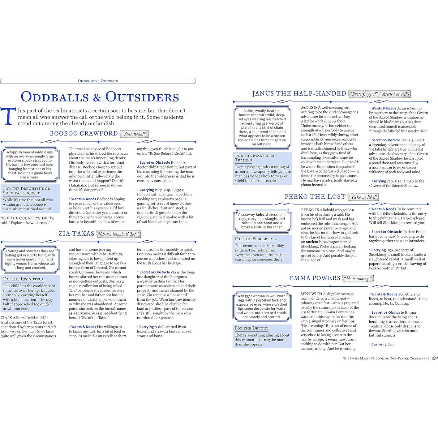 The Game Master's Book of Non-Player Characters: 500+ unique bartenders, brawlers, mages, merchants, royals, rogues, sages, sailors, warriors, weirdos ... RPG adventures (The Game Master Series)