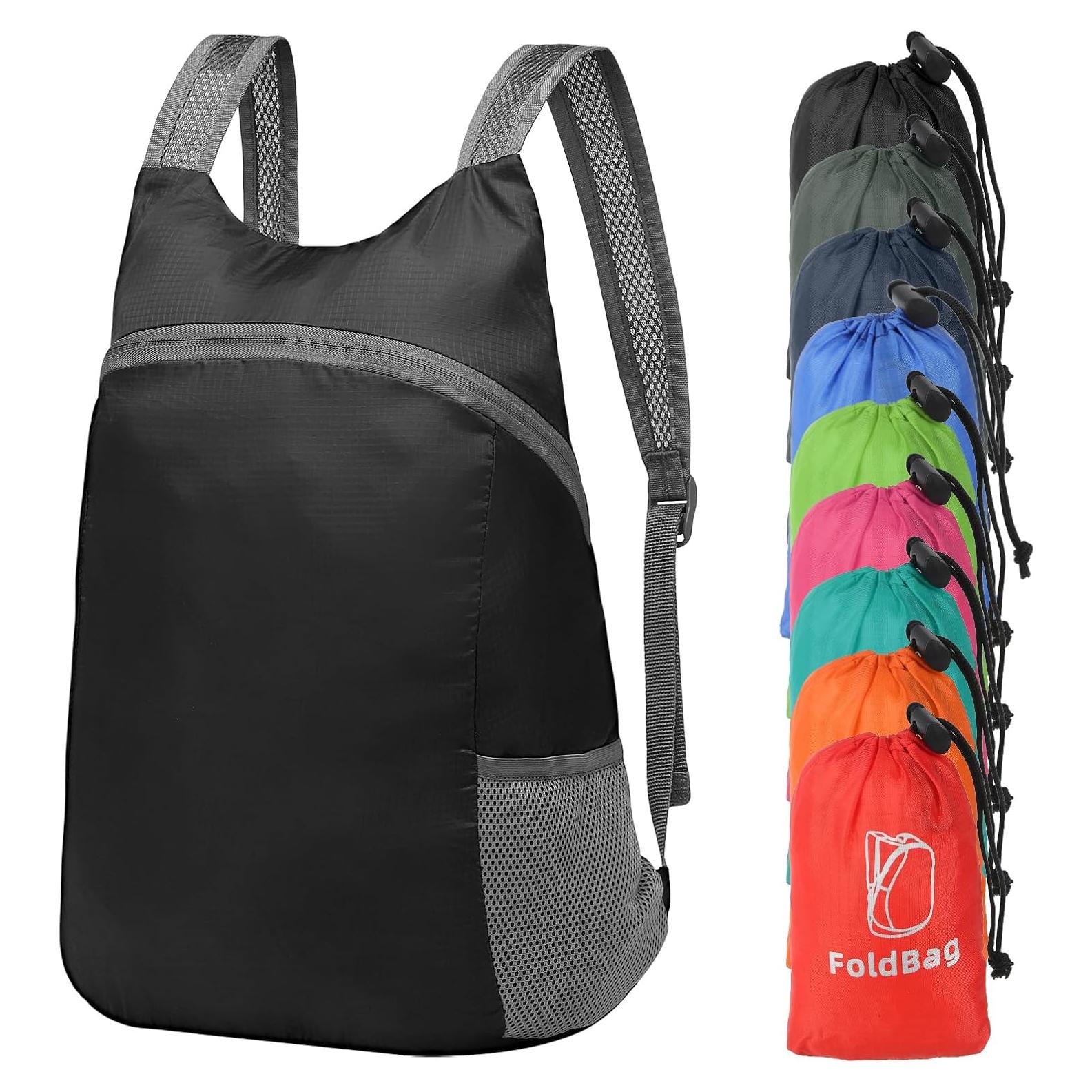 Mochila de Senderismo Plegable 20L SUIKIHUM Negra Ultra Ligera