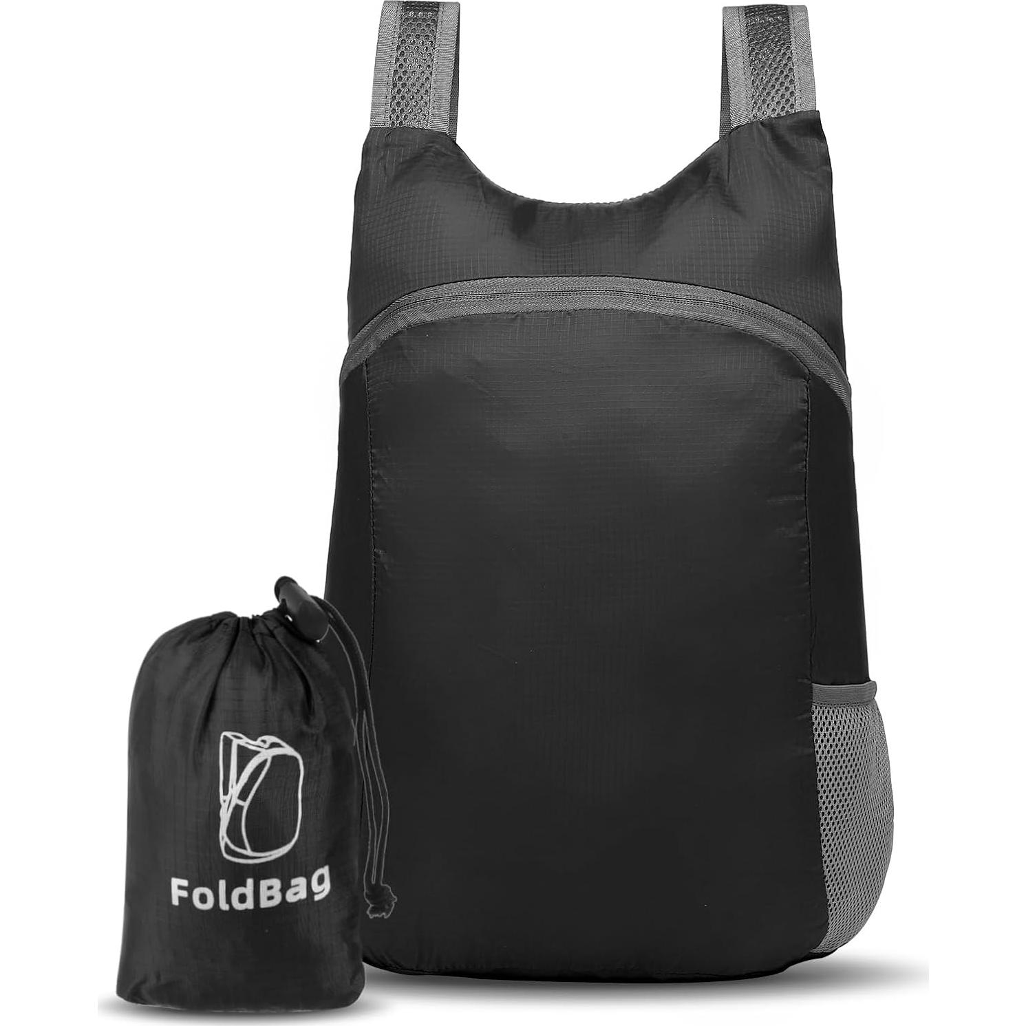 Mochila de Senderismo Plegable 20L SUIKIHUM Negra Ultra Ligera