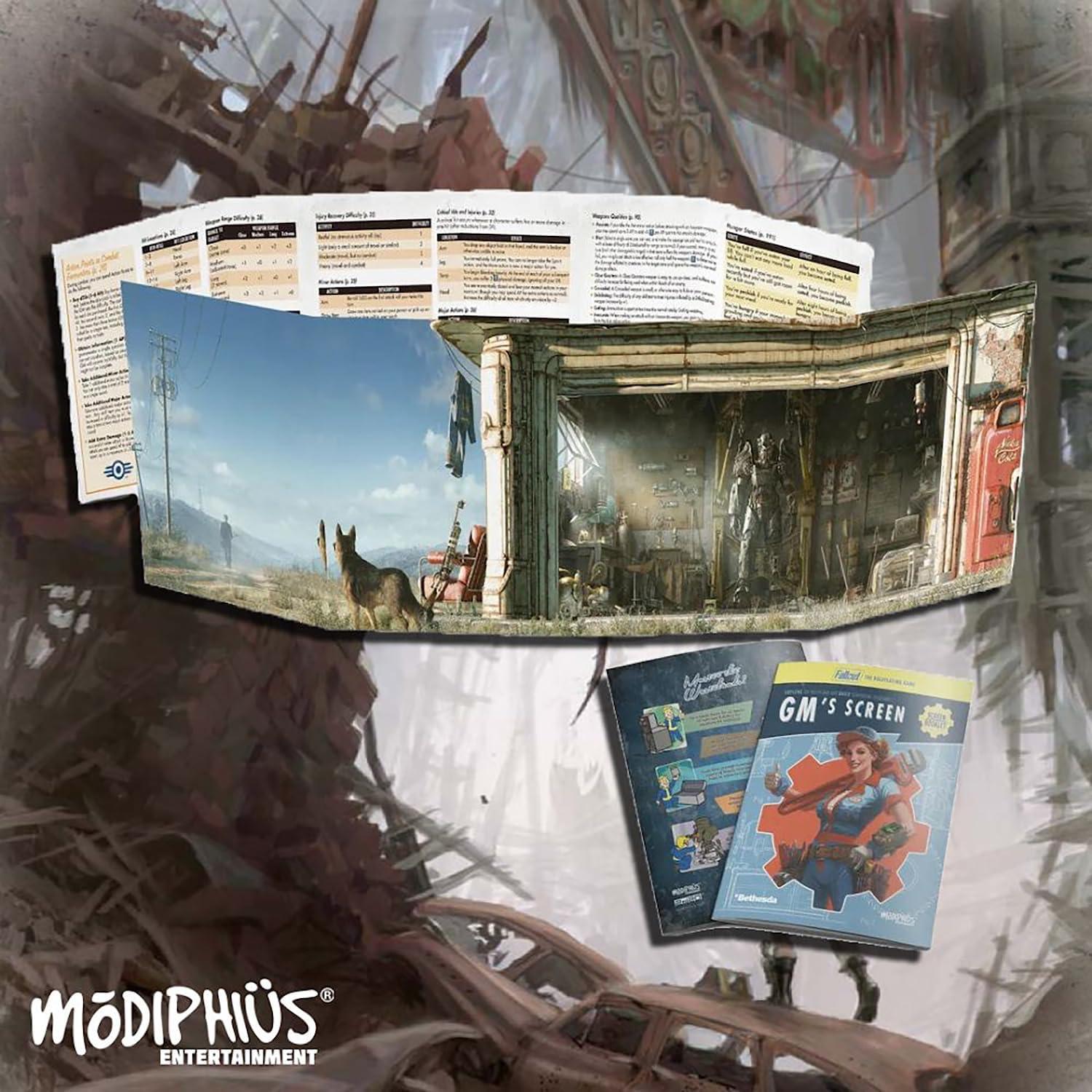 Pantalla del GM Fallout RPG Modiphius + Folleto + Hoja