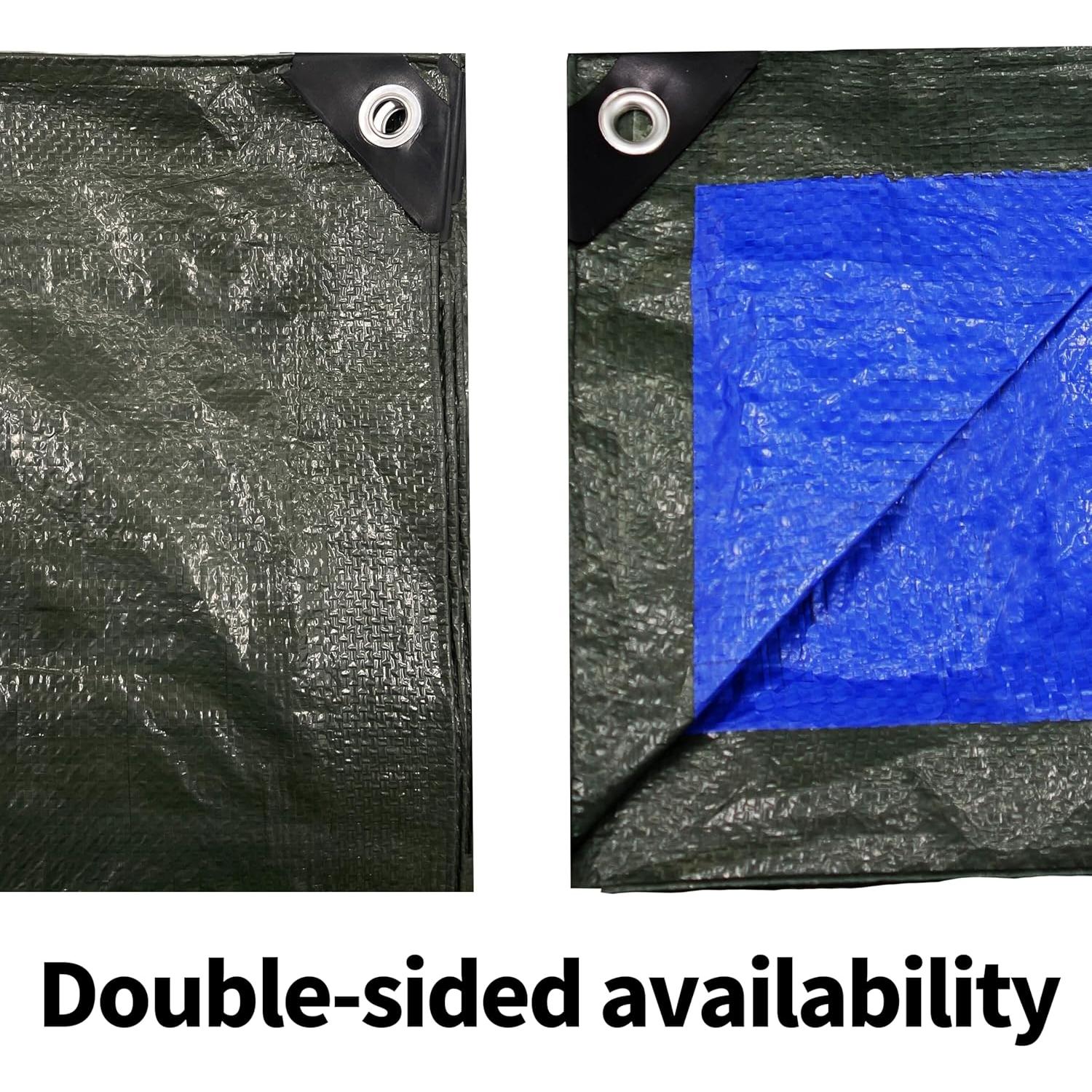 Lona Impermeable TARPAL 3x3m Verde/Azul (Paquete de 2)