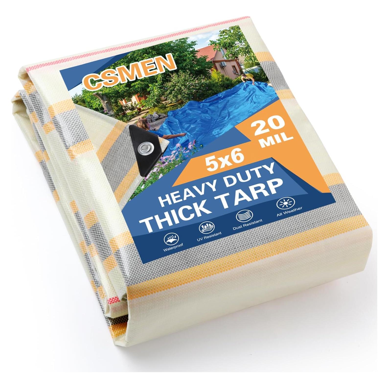 Lona impermeable CSMEN 5x6 pies (1.52x1.83 m) alta resistencia