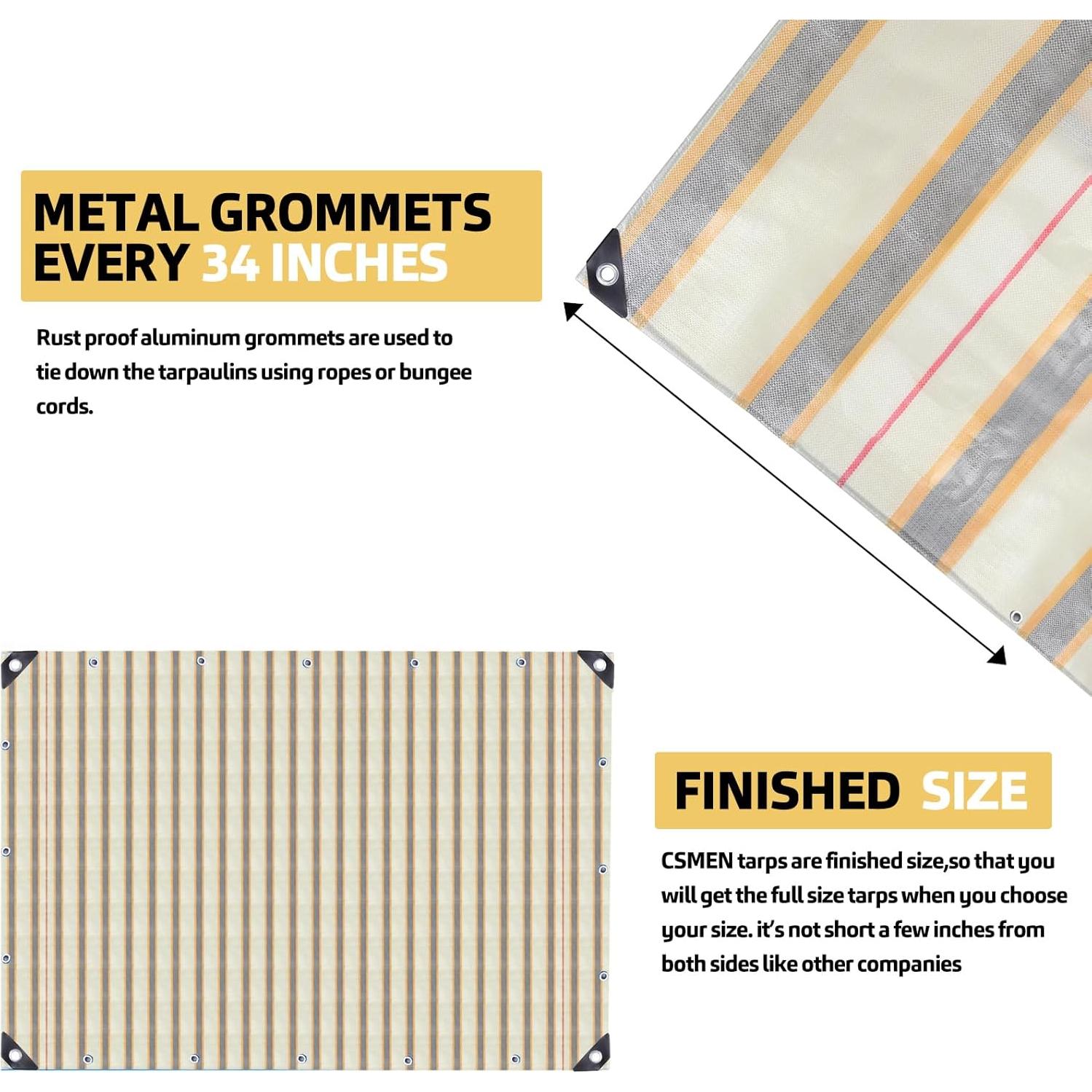 Lona impermeable CSMEN 5x6 pies (1.52x1.83 m) alta resistencia