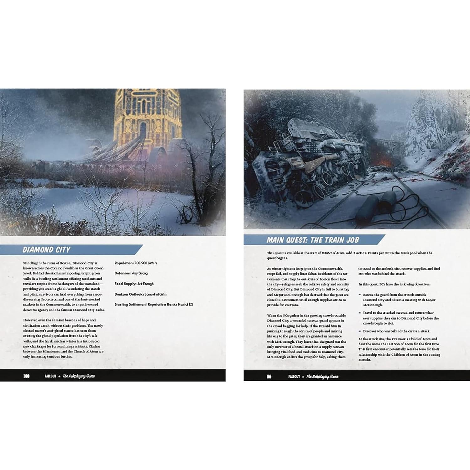 Modiphius Fallout RPG Libro Invierno de Atom Tapa Dura 248 Páginas