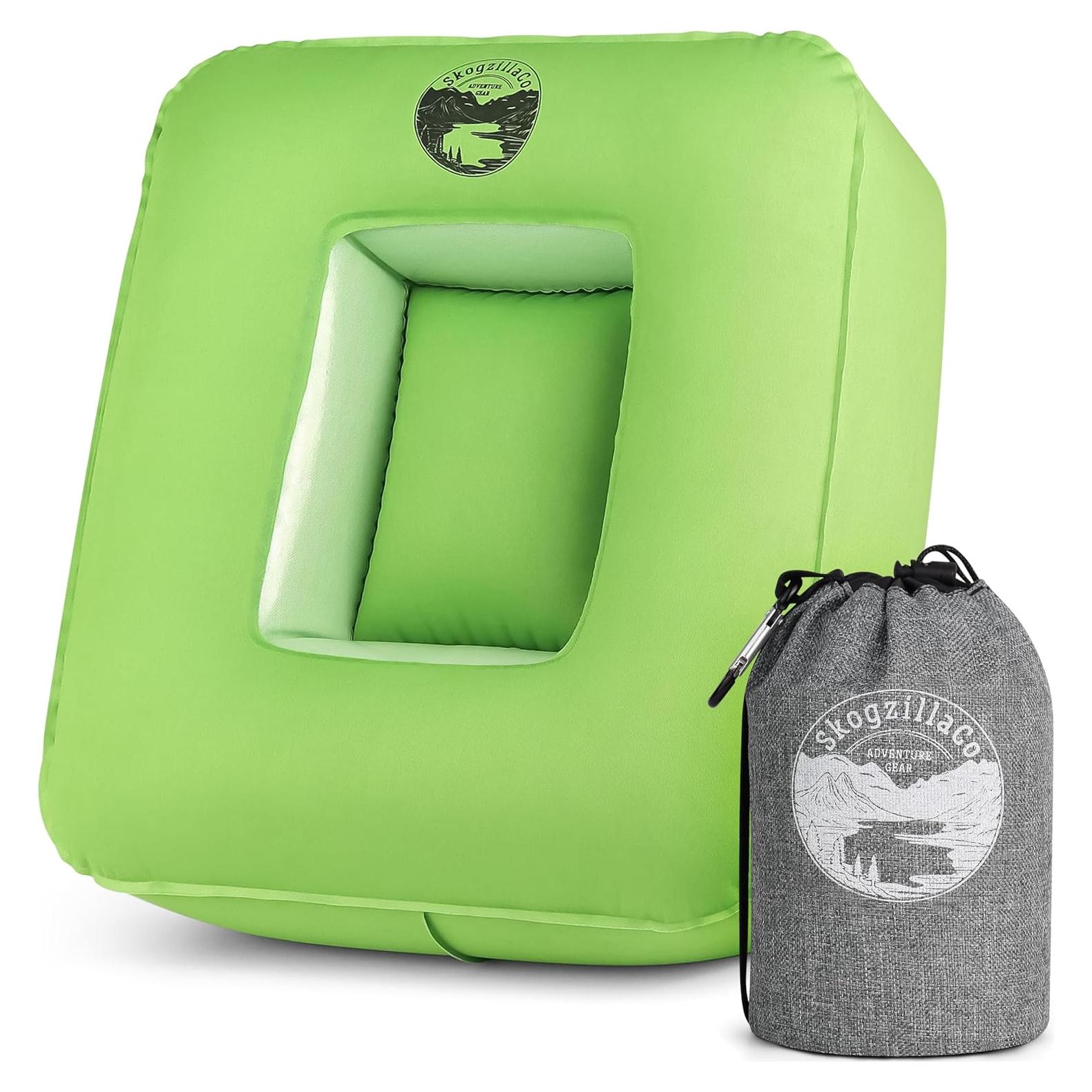Almohada Inflable de Camping SkogzillaCo TrailNeck 1.0 Verde