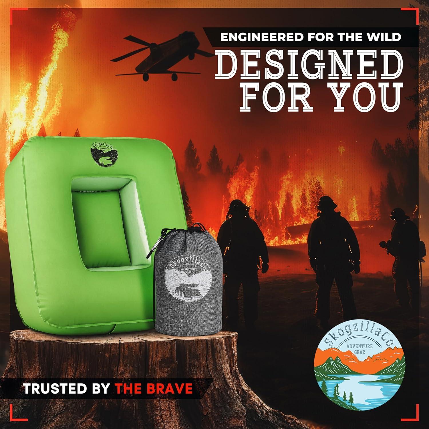 Almohada Inflable de Camping SkogzillaCo TrailNeck 1.0 Verde