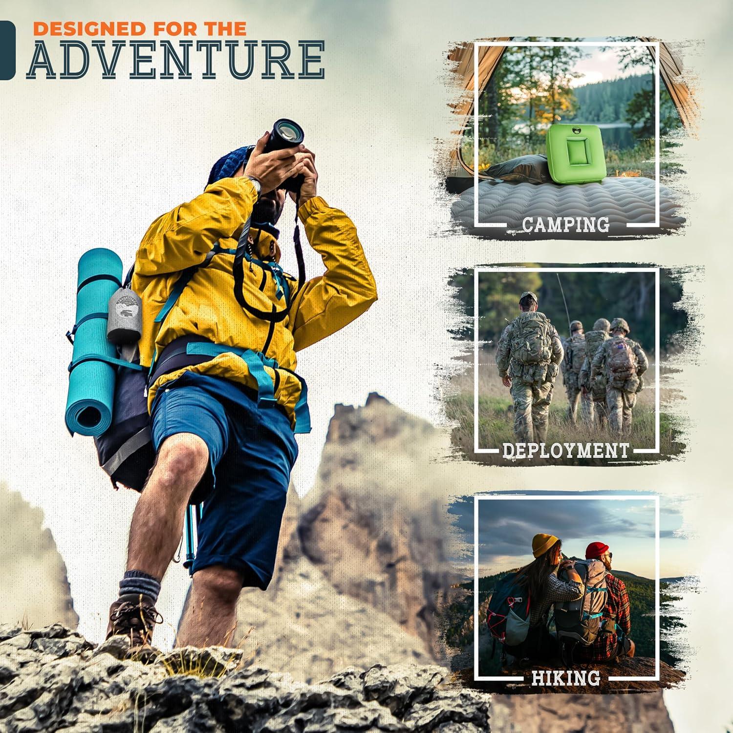 Almohada Inflable de Camping SkogzillaCo TrailNeck 1.0 Verde