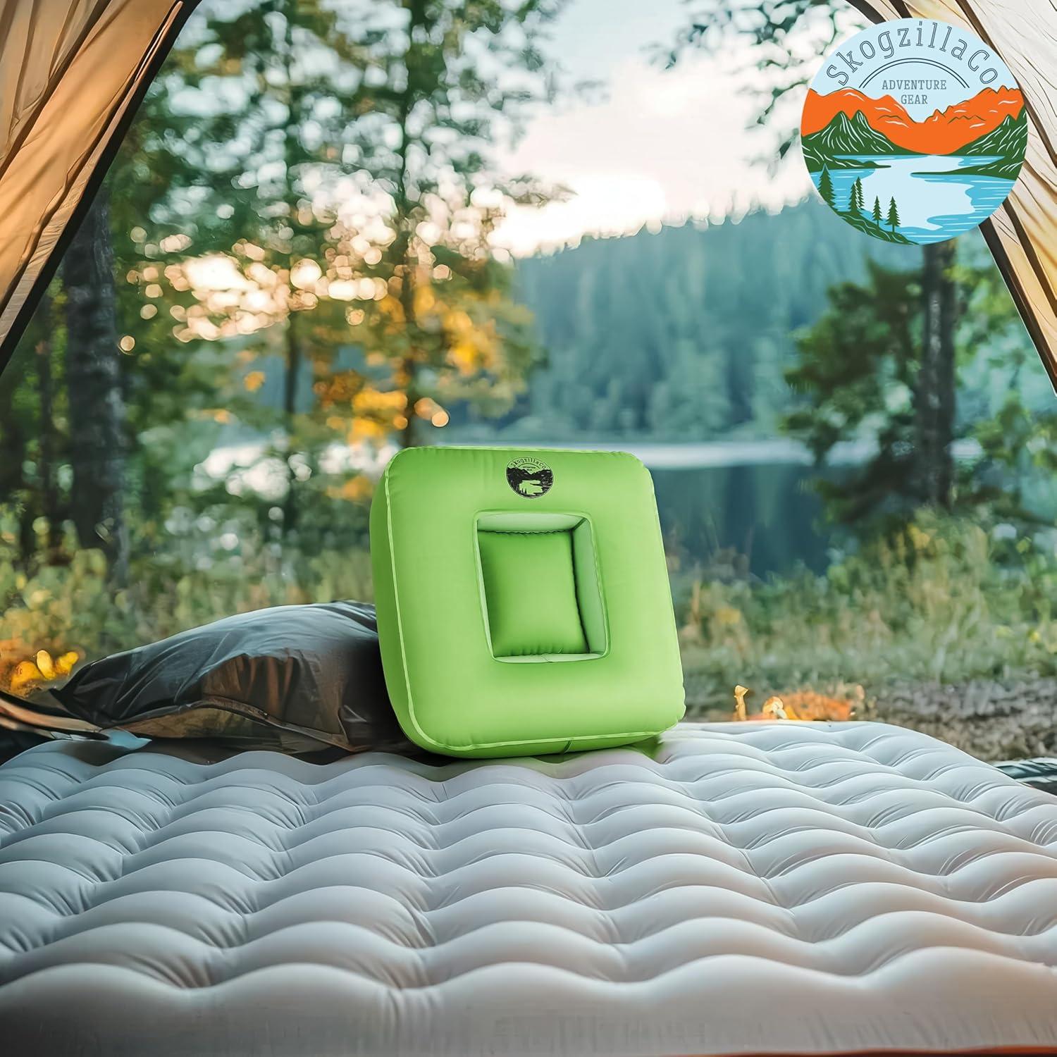 Almohada Inflable de Camping SkogzillaCo TrailNeck 1.0 Verde