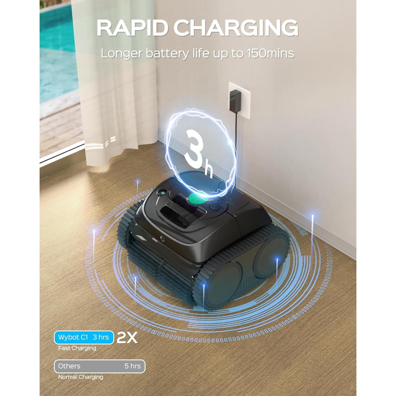 Aspiradora de Piscina WYBOT C1 Inalámbrica 150 Min 10,54 kg
