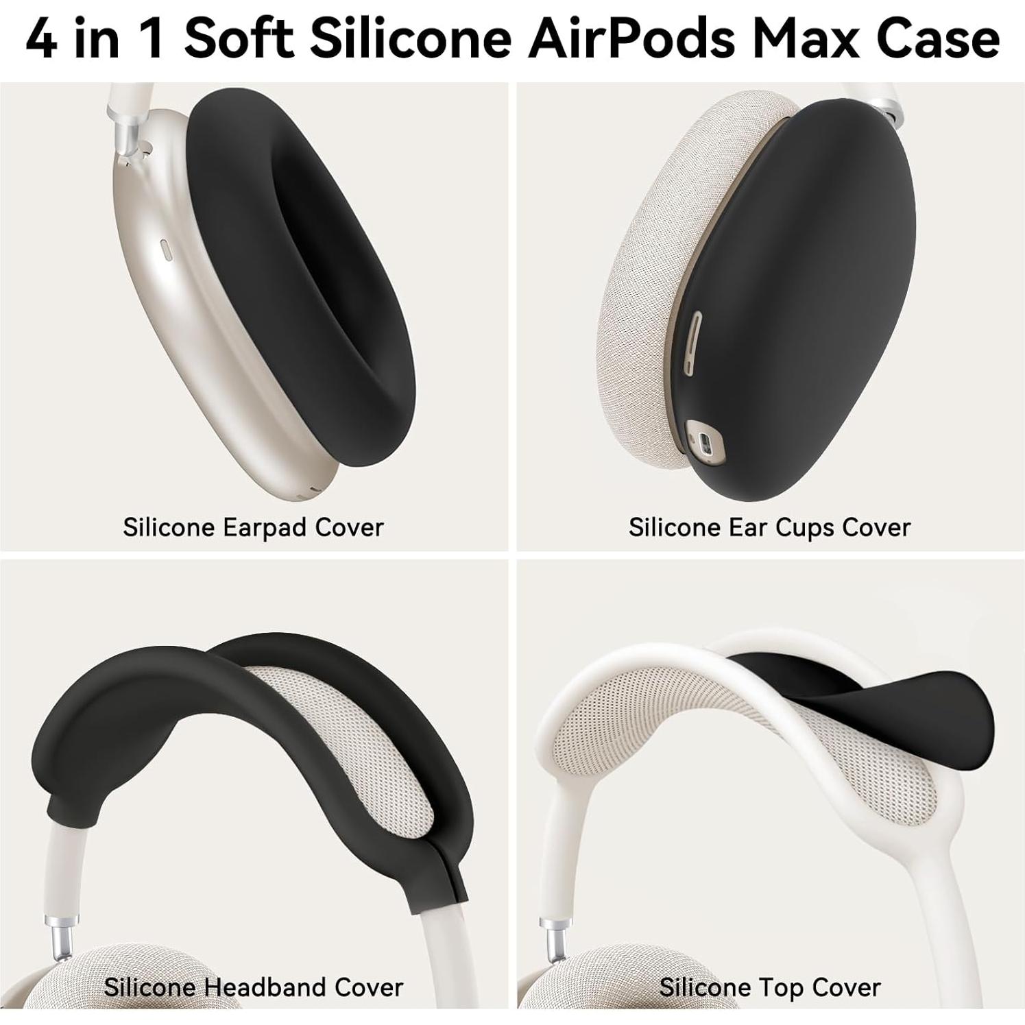 Funda de Silicona 4-en-1 MINDRESY para AirPods Max Negro
