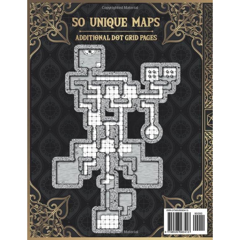 Dungeon Maps for Game Master: 50 Unique and Customizable Dungeon Maps for DnD Tabletop Role-Playing Games (RPG Maps for Game Master)