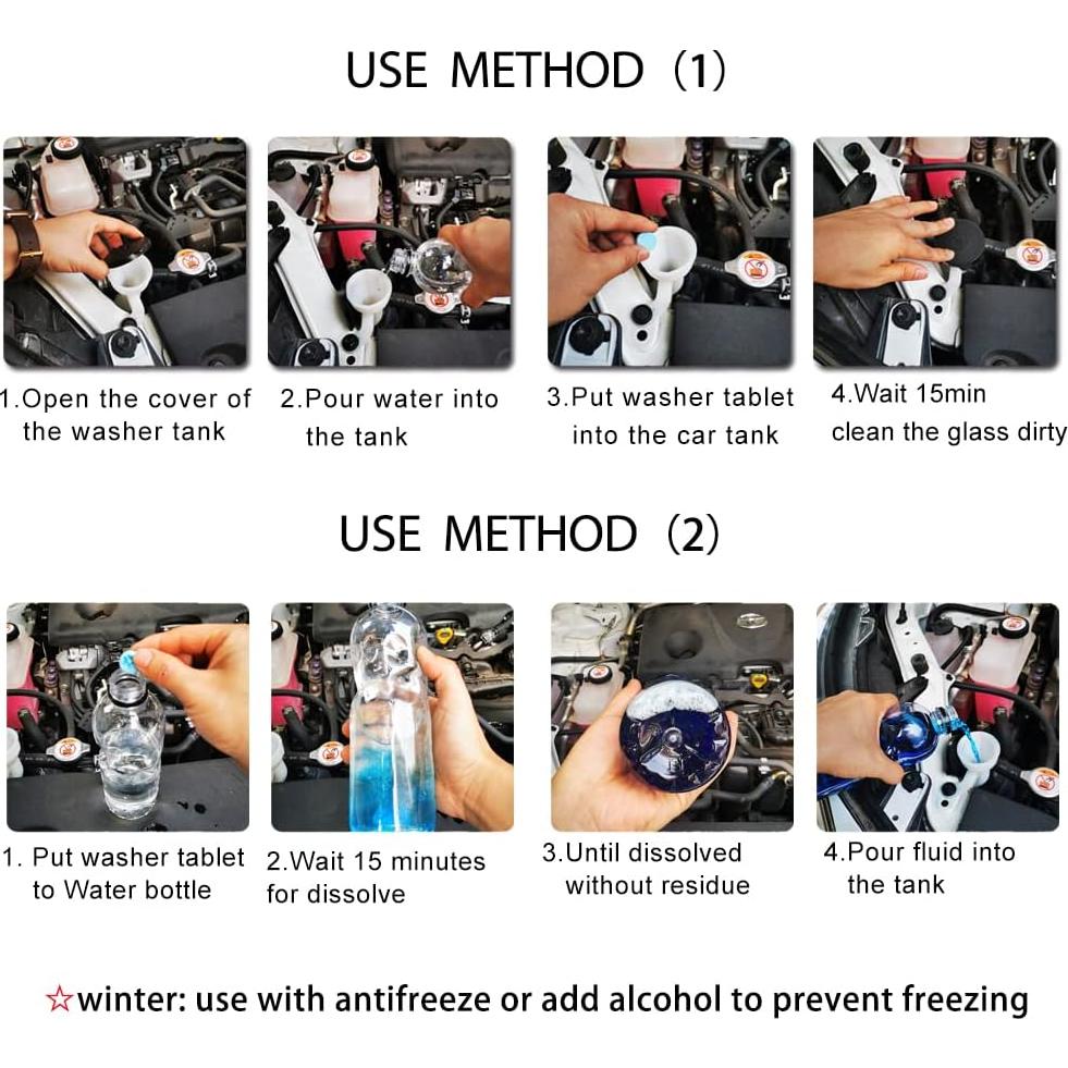 Tabletas de Lavado de Parabrisas DOKIKO 50 Pcs - 397.5 Litros