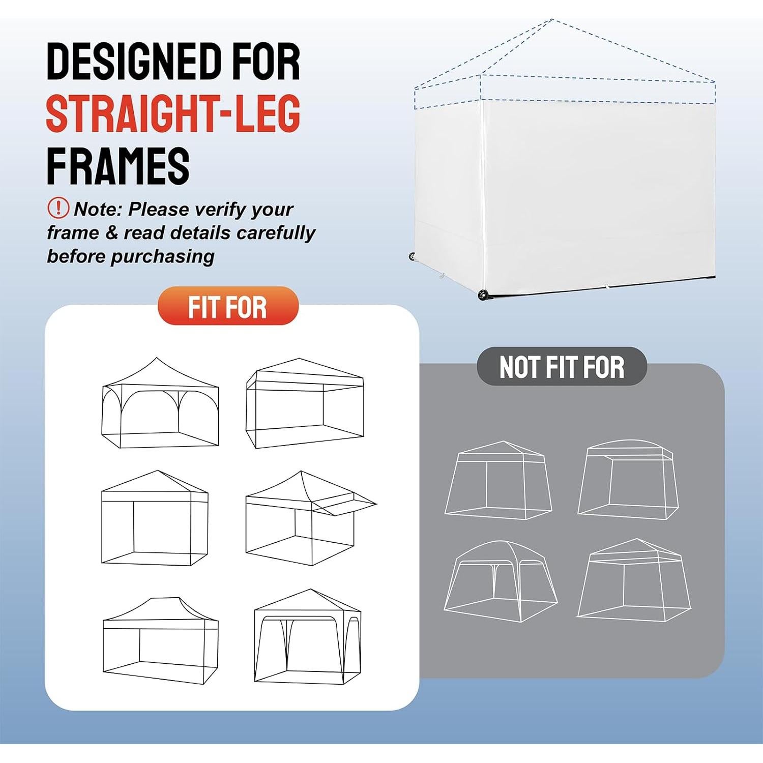 Paredes Laterales Crown Shades 8x8 - 4 Piezas, Blanco