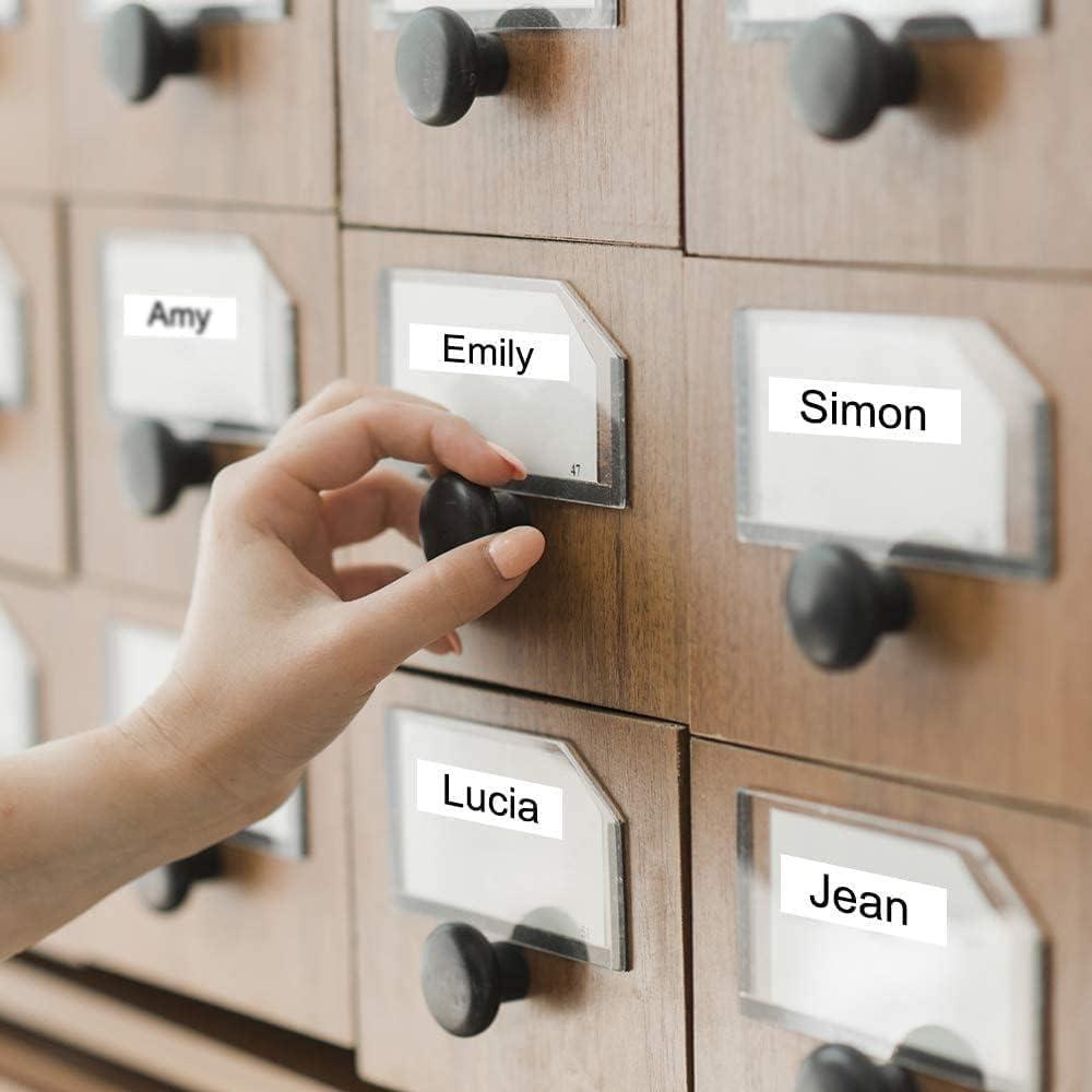 Cinta de Etiquetas Anycolor 5-Pack 12mm Negro sobre Blanco