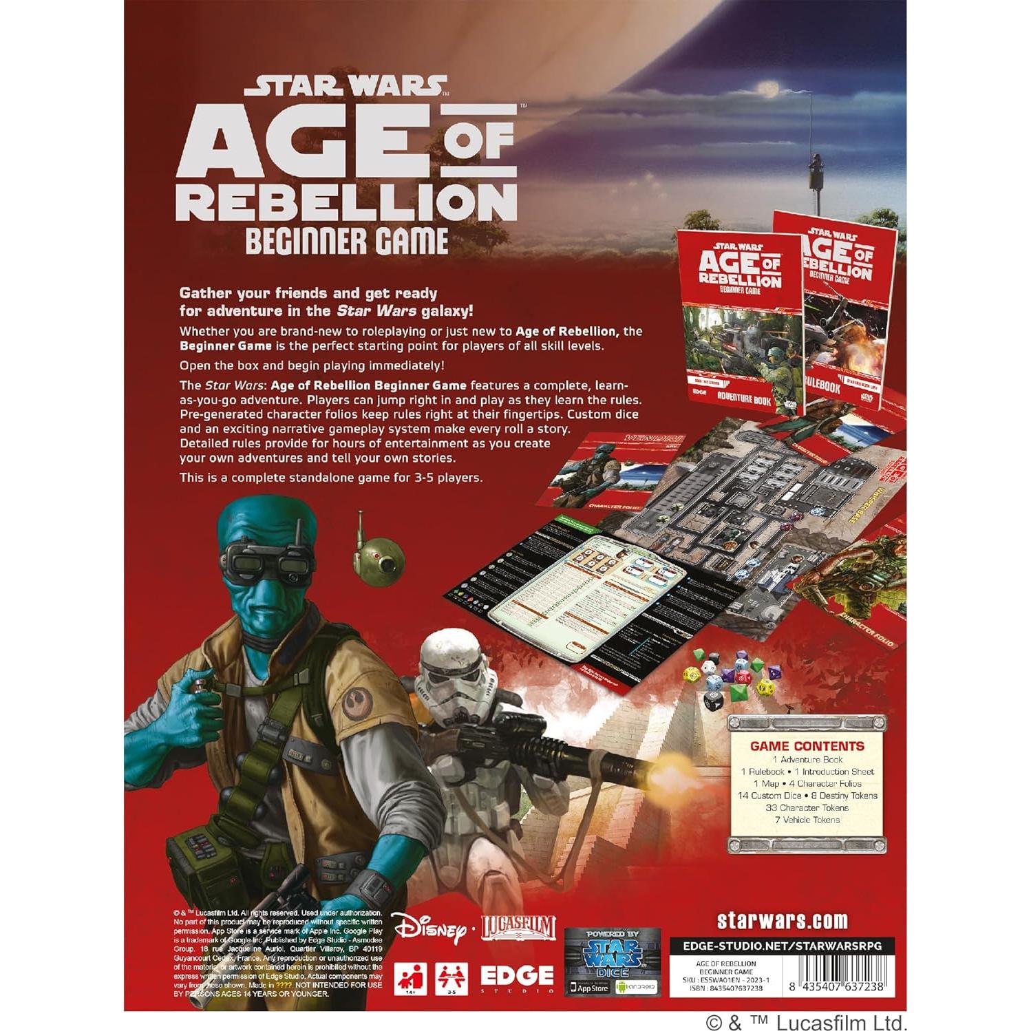 Juego de Rol Star Wars Edad de la Rebeldía - Edge - 3-5 Jugadores